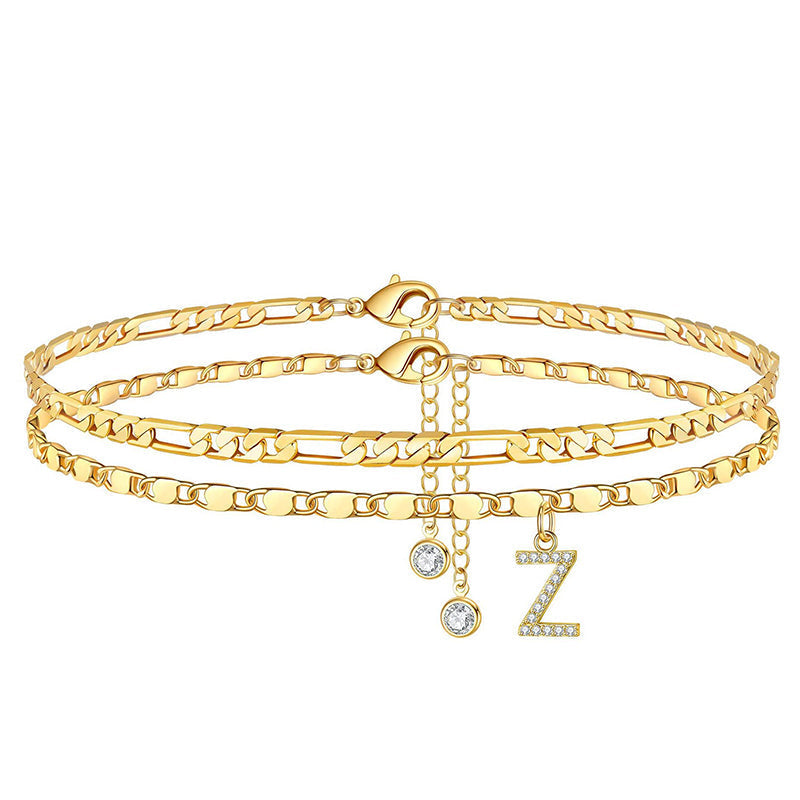 📢50 % de réduction !! 🌹Bracelet de cheville dorée superposé pour femmes