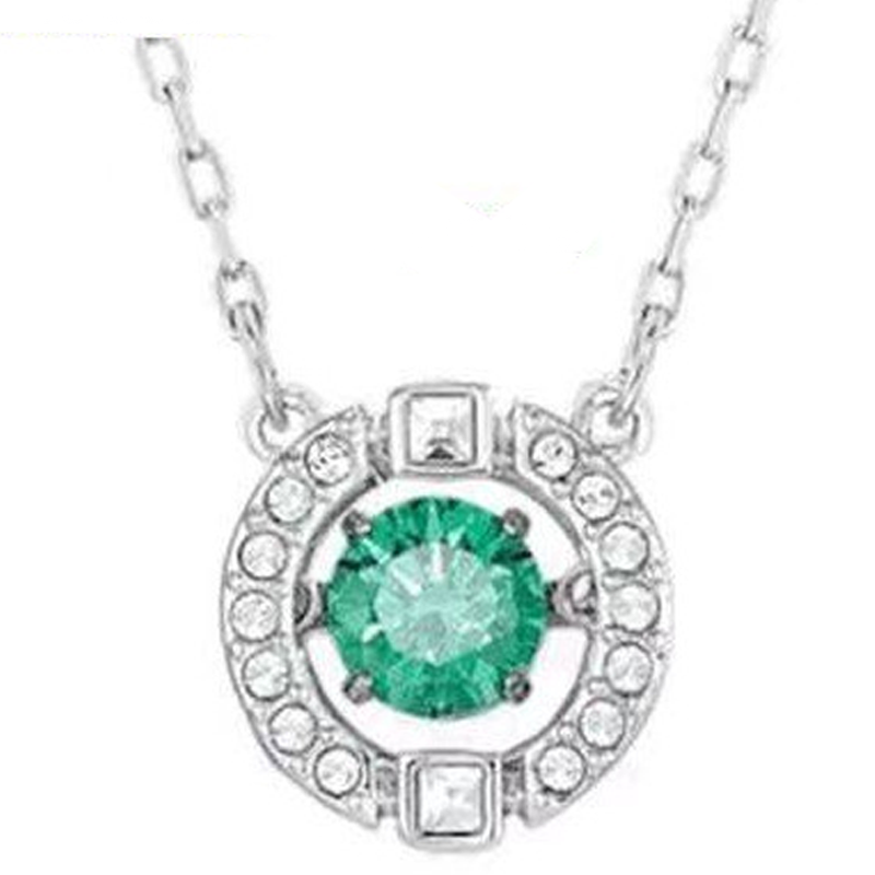 ⏳💎📿 Collier Danse en Strass Étincelant – Anti-Transpiration, Pierre Mobile & Halo de Cristaux (6 Couleurs, Chaîne O)