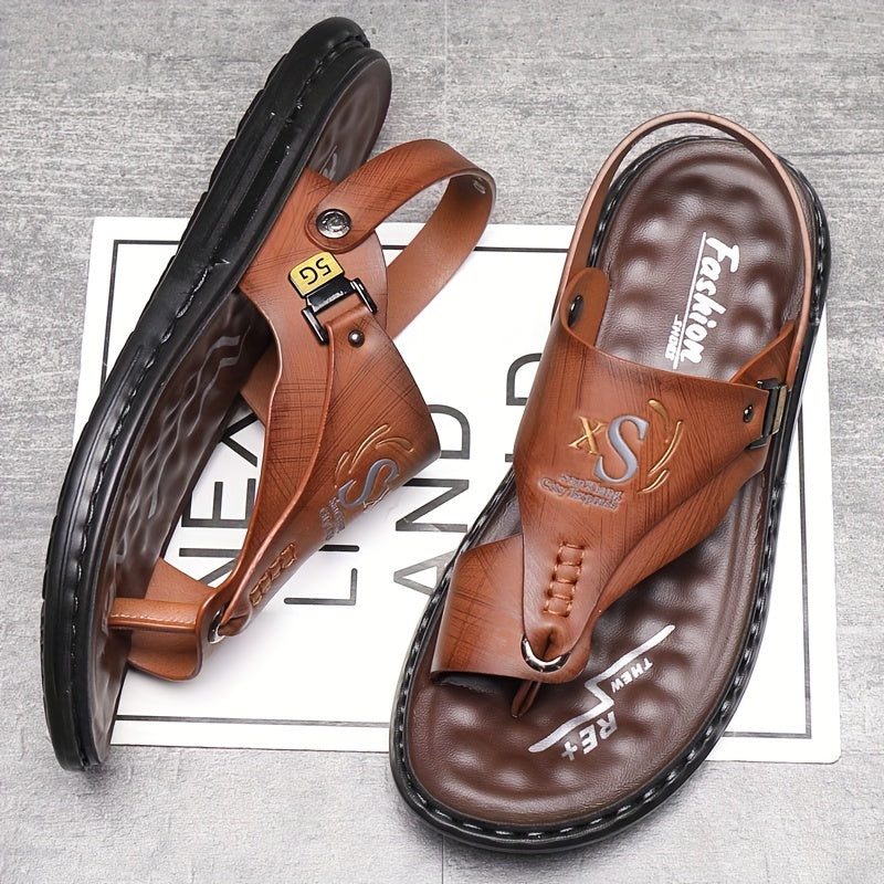 📢📢50 % DE RÉDUCTION !! ✨Sandales d'extérieur en cuir souple et respirant pour homme, tailles fortes – Ajustement confortable, semelle antidérapante et idéales pour les longues marches 🚶♂️