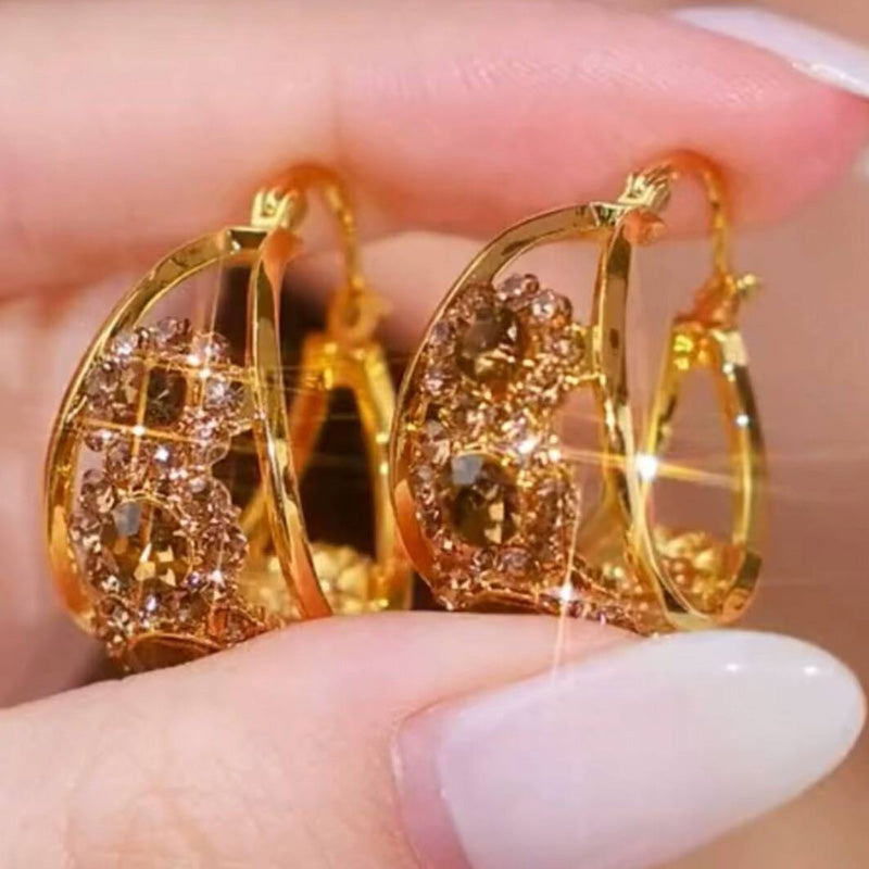 Boucles d'oreilles rondes vintage métalliques au style affirmé