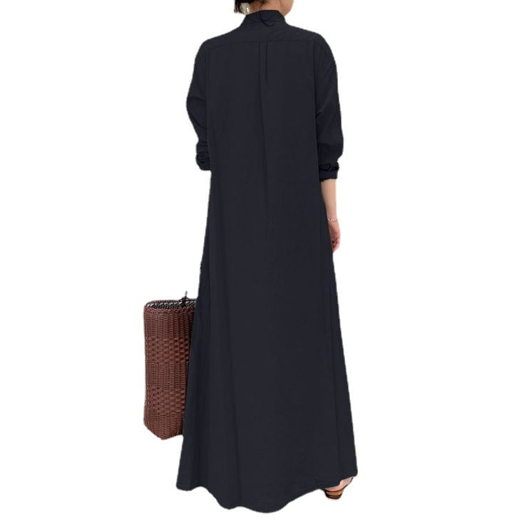 Robe à manches longues, simple et colorée