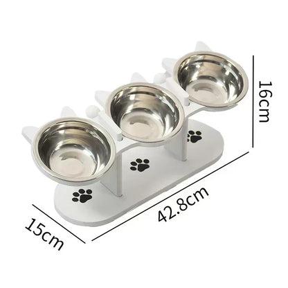 🎁Nouveauté : 50 % de réduction🐾 Mangeoire surélevée antidérapante à 3 bols pour animaux de compagnie ! 🍲🐶🐱