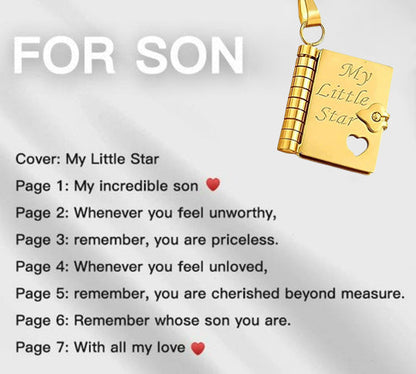 👑📖 PROMO -50% ! Collier Livre "Ma Petite Étoile" pour Fille – Message Personnalisable, Acier Inox & Boîte Cadeau (Livraison Mondiale)