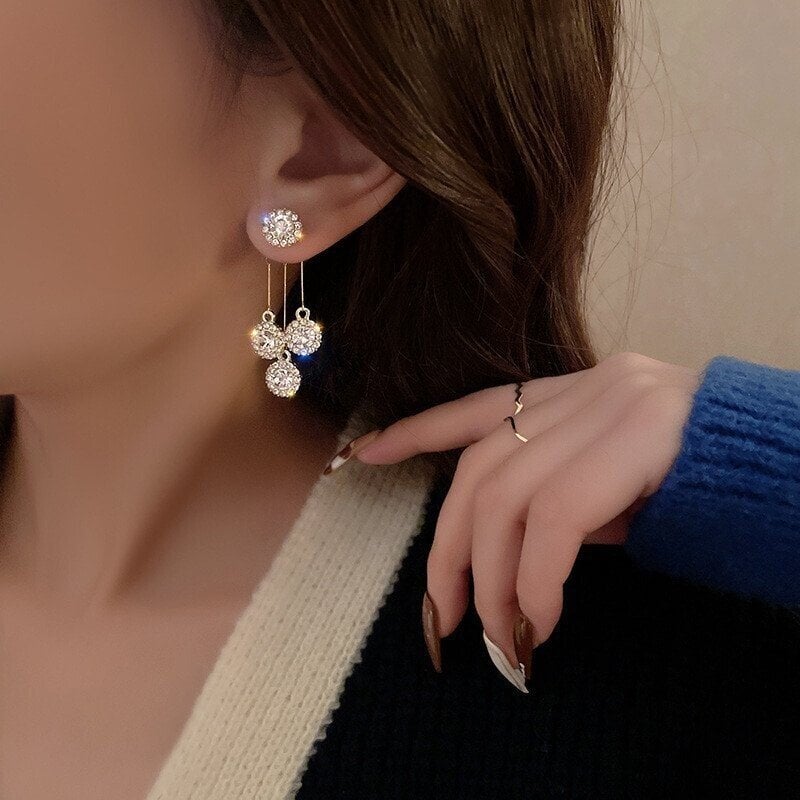 📢50 % DE RÉDUCTION !! Boucles d'oreilles pétales rondes en zircon