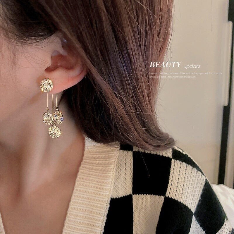 📢50 % DE RÉDUCTION !! Boucles d'oreilles pétales rondes en zircon