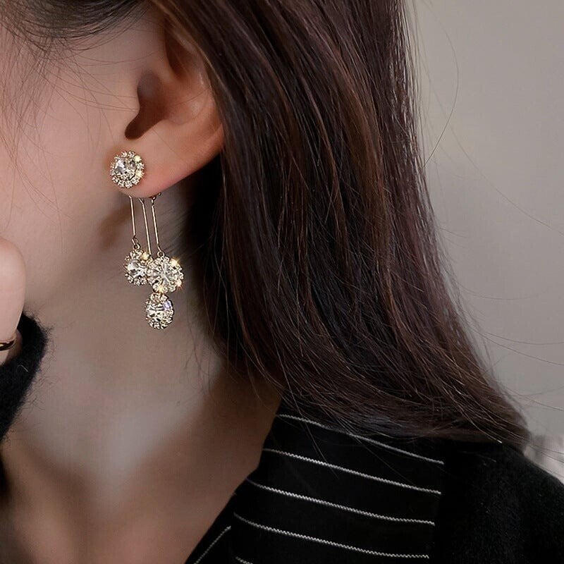 📢50 % DE RÉDUCTION !! Boucles d'oreilles pétales rondes en zircon