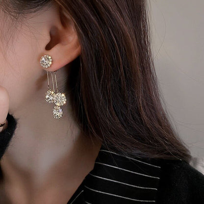 📢50 % DE RÉDUCTION !! Boucles d'oreilles pétales rondes en zircon