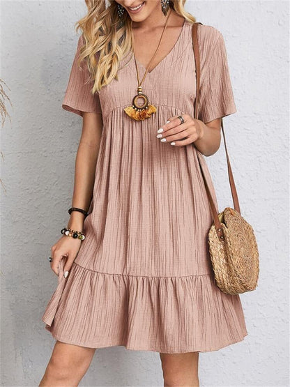👚💃Robe fluide décontractée à nouer à la taille