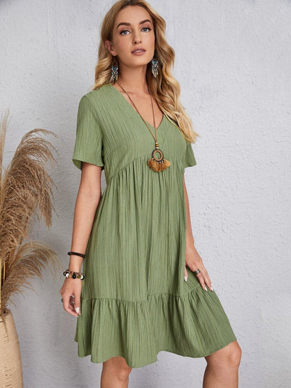 👚💃Robe fluide décontractée à nouer à la taille