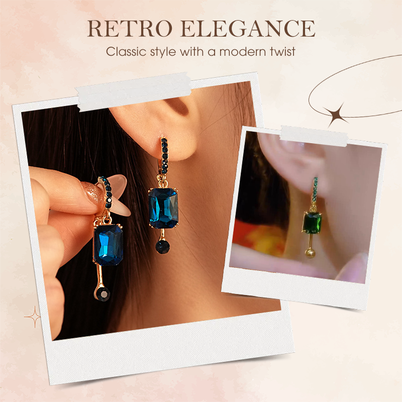 💎 OFFRE LIMITÉE : 50 % DE RÉDUCTION ! ✨ Boucles d'oreilles pendantes vintage en diamants synthétiques – à clip, pendantes et élégantes ✨