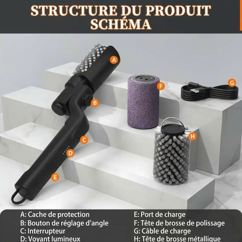 🌞 50 % DE RÉDUCTION！！！✨Brosse nettoyante électrique sans fil pour barbecues