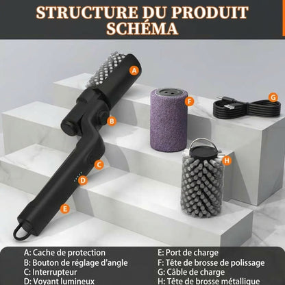 🌞 50 % DE RÉDUCTION！！！✨Brosse nettoyante électrique sans fil pour barbecues