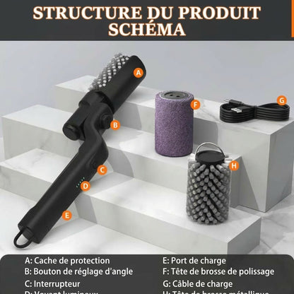 🌞 50 % DE RÉDUCTION！！！✨Brosse nettoyante électrique sans fil pour barbecues