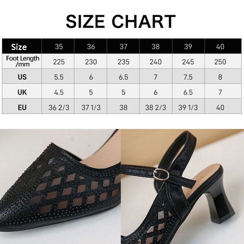 📢50 % de réduction !! ⏰💎Sandales à talons hauts respirantes avec pierres de Rhin pour femmes