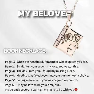 👑📖 PROMO -50% ! Collier Livre "Ma Petite Étoile" pour Fille – Message Personnalisable, Acier Inox & Boîte Cadeau (Livraison Mondiale)