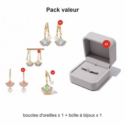 Boucles d'oreilles délicates en forme de feuille de ginkgo pour femmes