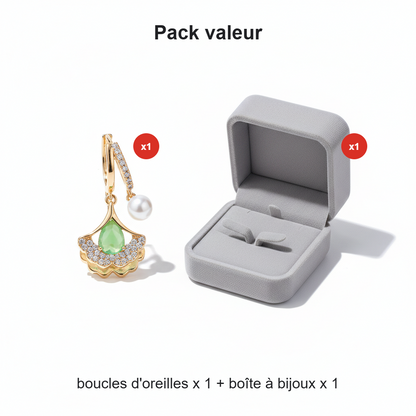 Boucles d'oreilles délicates en forme de feuille de ginkgo pour femmes