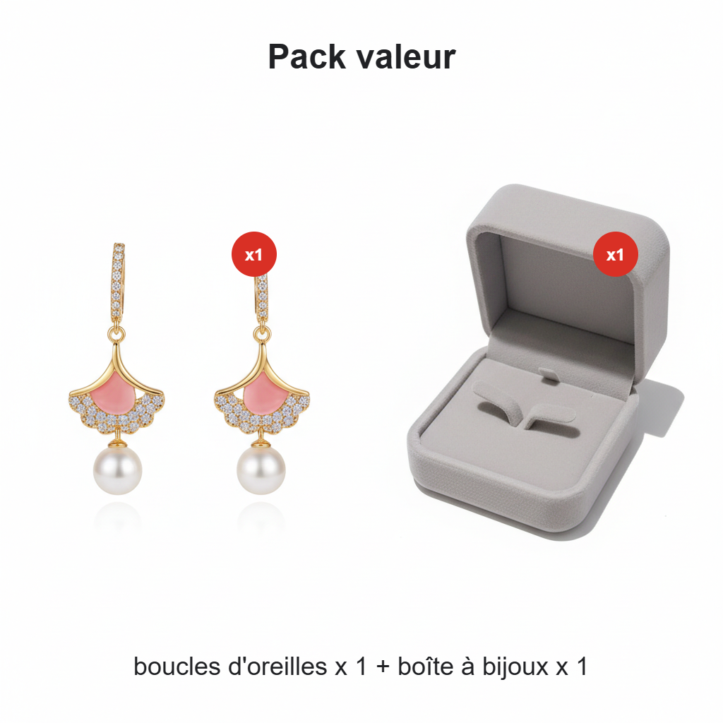Boucles d'oreilles délicates en forme de feuille de ginkgo pour femmes