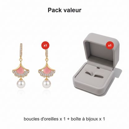 Boucles d'oreilles délicates en forme de feuille de ginkgo pour femmes
