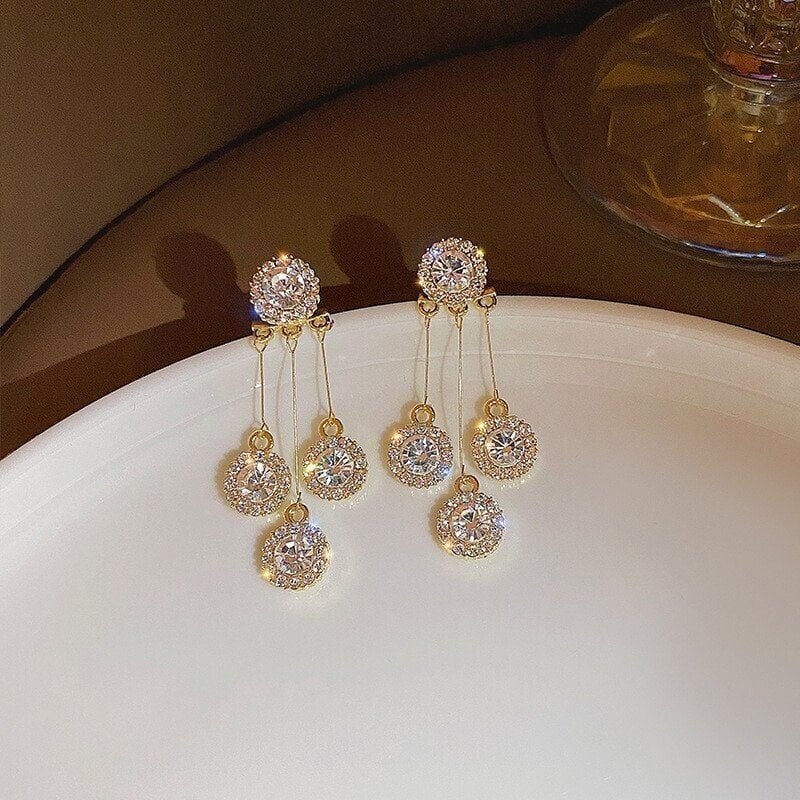 📢50 % DE RÉDUCTION !! Boucles d'oreilles pétales rondes en zircon