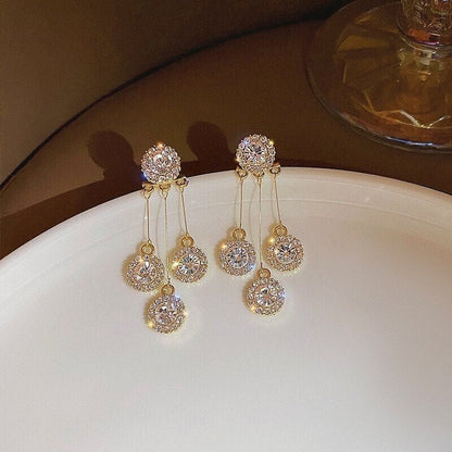 📢50 % DE RÉDUCTION !! Boucles d'oreilles pétales rondes en zircon