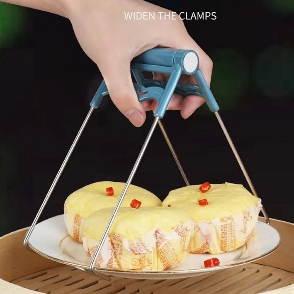 🍲 -50% ! ✨ Pince Anti-Brûlure pour Bols – Acier Inox + Silicone + PP – Réglable & Résistante à la Chaleur pour Cuisine Sécurisée 🔧