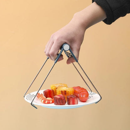 🍲 -50% ! ✨ Pince Anti-Brûlure pour Bols – Acier Inox + Silicone + PP – Réglable & Résistante à la Chaleur pour Cuisine Sécurisée 🔧