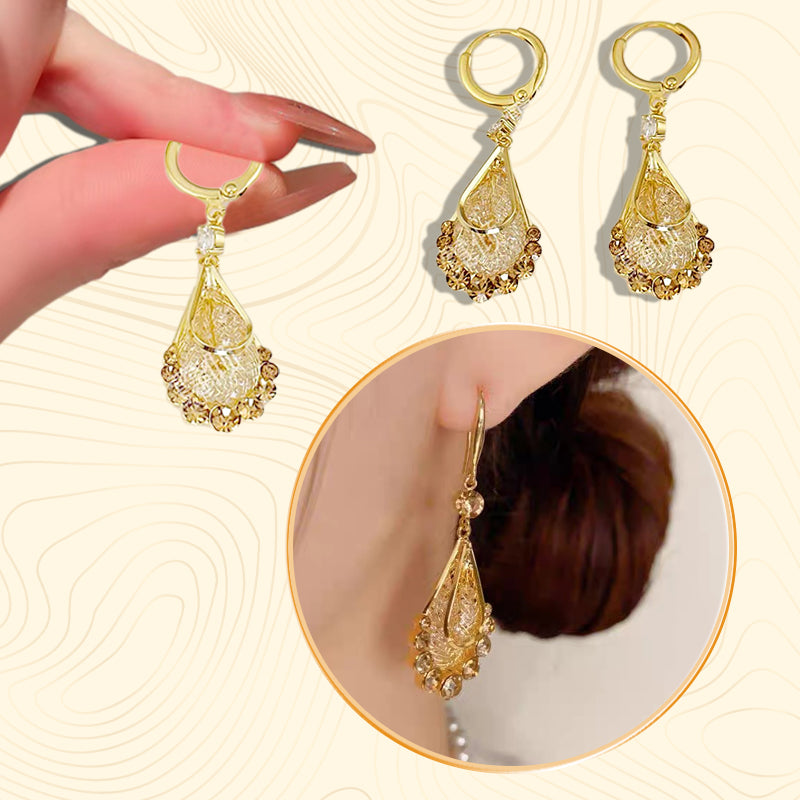 📢50 % de réduction !! ⏰💎Boucles d'oreilles en forme de larme plaquées or pour femme