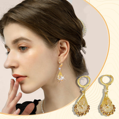 📢50 % de réduction !! ⏰💎Boucles d'oreilles en forme de larme plaquées or pour femme