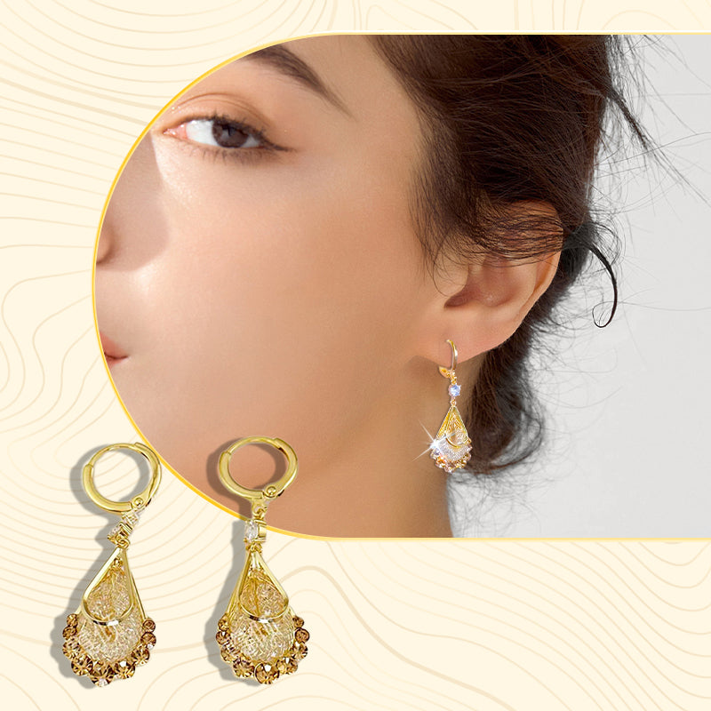 📢50 % de réduction !! ⏰💎Boucles d'oreilles en forme de larme plaquées or pour femme