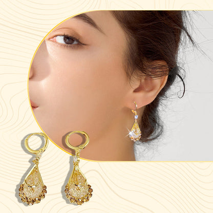📢50 % de réduction !! ⏰💎Boucles d'oreilles en forme de larme plaquées or pour femme