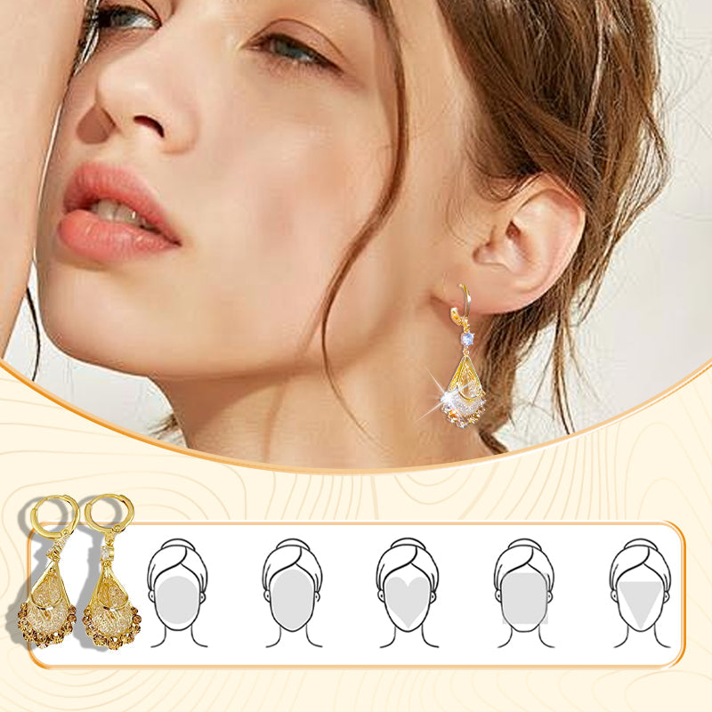 📢50 % de réduction !! ⏰💎Boucles d'oreilles en forme de larme plaquées or pour femme