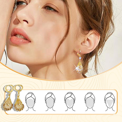📢50 % de réduction !! ⏰💎Boucles d'oreilles en forme de larme plaquées or pour femme