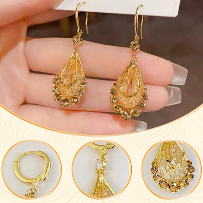 📢50 % de réduction !! ⏰💎Boucles d'oreilles en forme de larme plaquées or pour femme