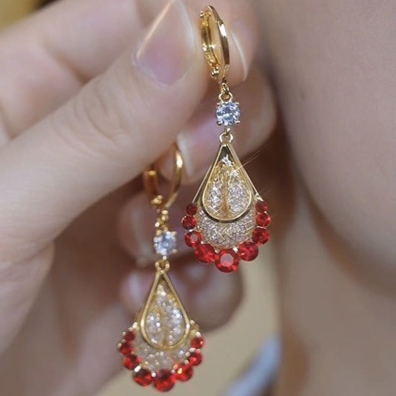 📢50 % de réduction !! ⏰💎Boucles d'oreilles en forme de larme plaquées or pour femme