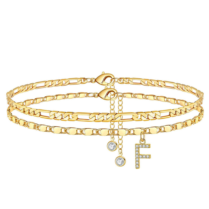 📢50 % de réduction !! 🌹Bracelet de cheville dorée superposé pour femmes