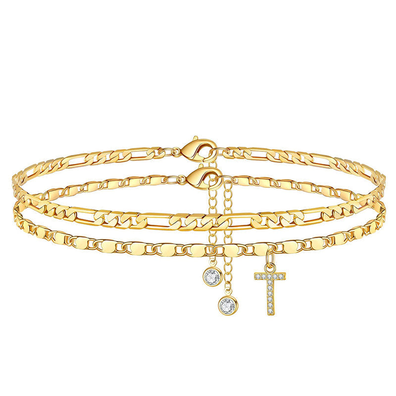 📢50 % de réduction !! 🌹Bracelet de cheville dorée superposé pour femmes