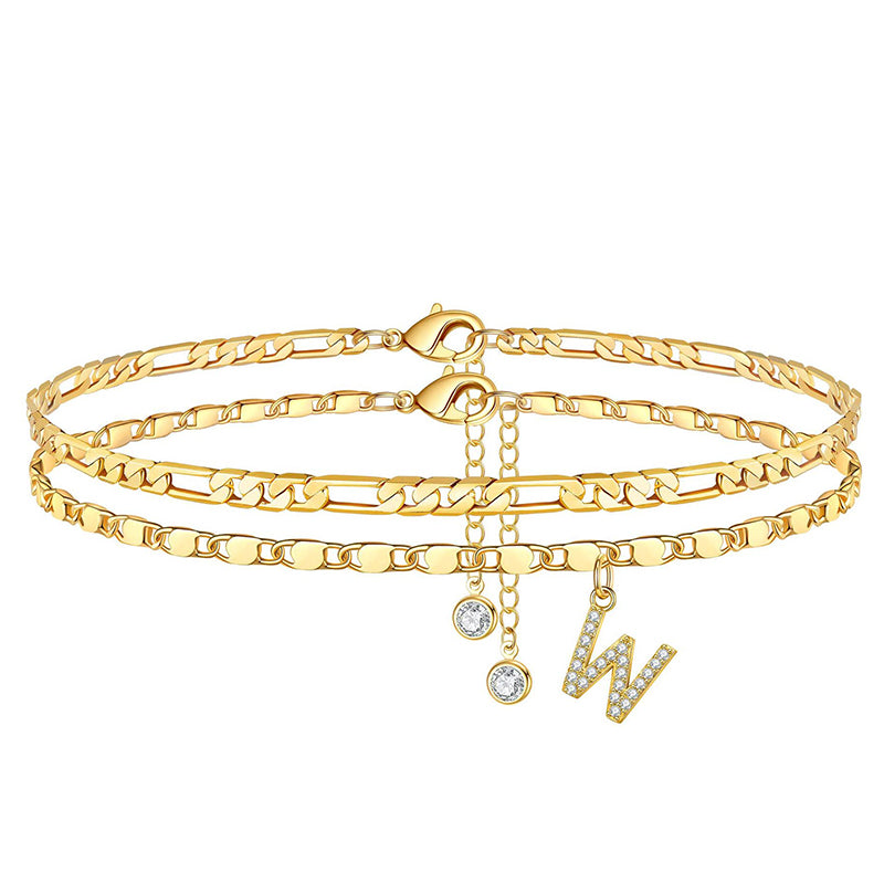 📢50 % de réduction !! 🌹Bracelet de cheville dorée superposé pour femmes
