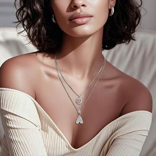 💍 Lot de 2 colliers avec pendentif initiales ✨ – Le cadeau idéal pour vos amis 💝
