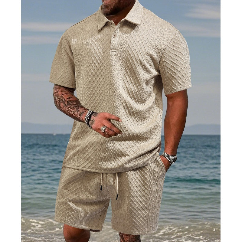 📢📢50 % de réduction !! ⏰💎 Chemise à Motif Losange & Short à Cordon pour un Style Frais et Élégant✨