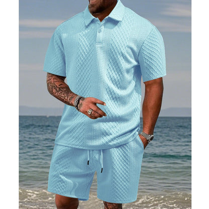📢📢50 % de réduction !! ⏰💎 Chemise à Motif Losange & Short à Cordon pour un Style Frais et Élégant✨