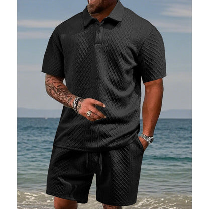 📢📢50 % de réduction !! ⏰💎 Chemise à Motif Losange & Short à Cordon pour un Style Frais et Élégant✨