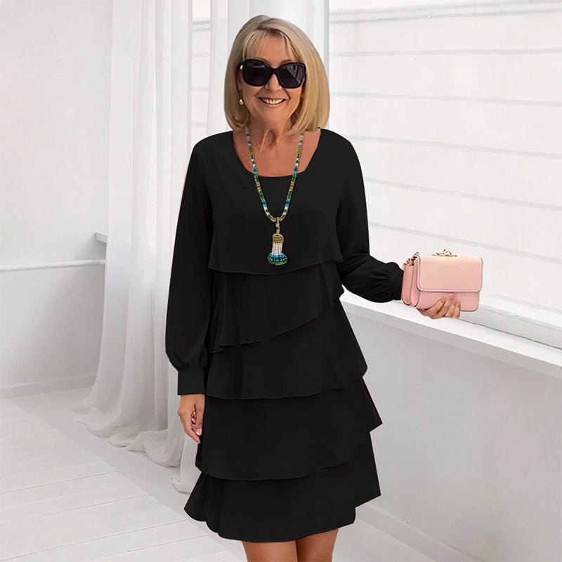 👗 50 % de réduction 🍂 Robe à manches longues à volants superposés pour femme