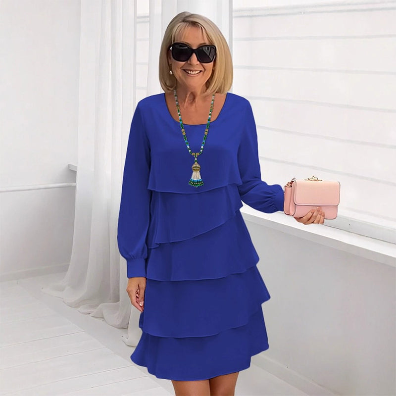 👗 50 % de réduction 🍂 Robe à manches longues à volants superposés pour femme