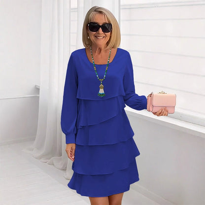 👗 50 % de réduction 🍂 Robe à manches longues à volants superposés pour femme