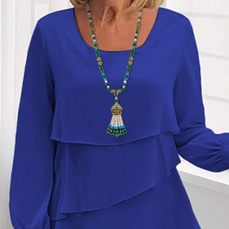 👗 50 % de réduction 🍂 Robe à manches longues à volants superposés pour femme