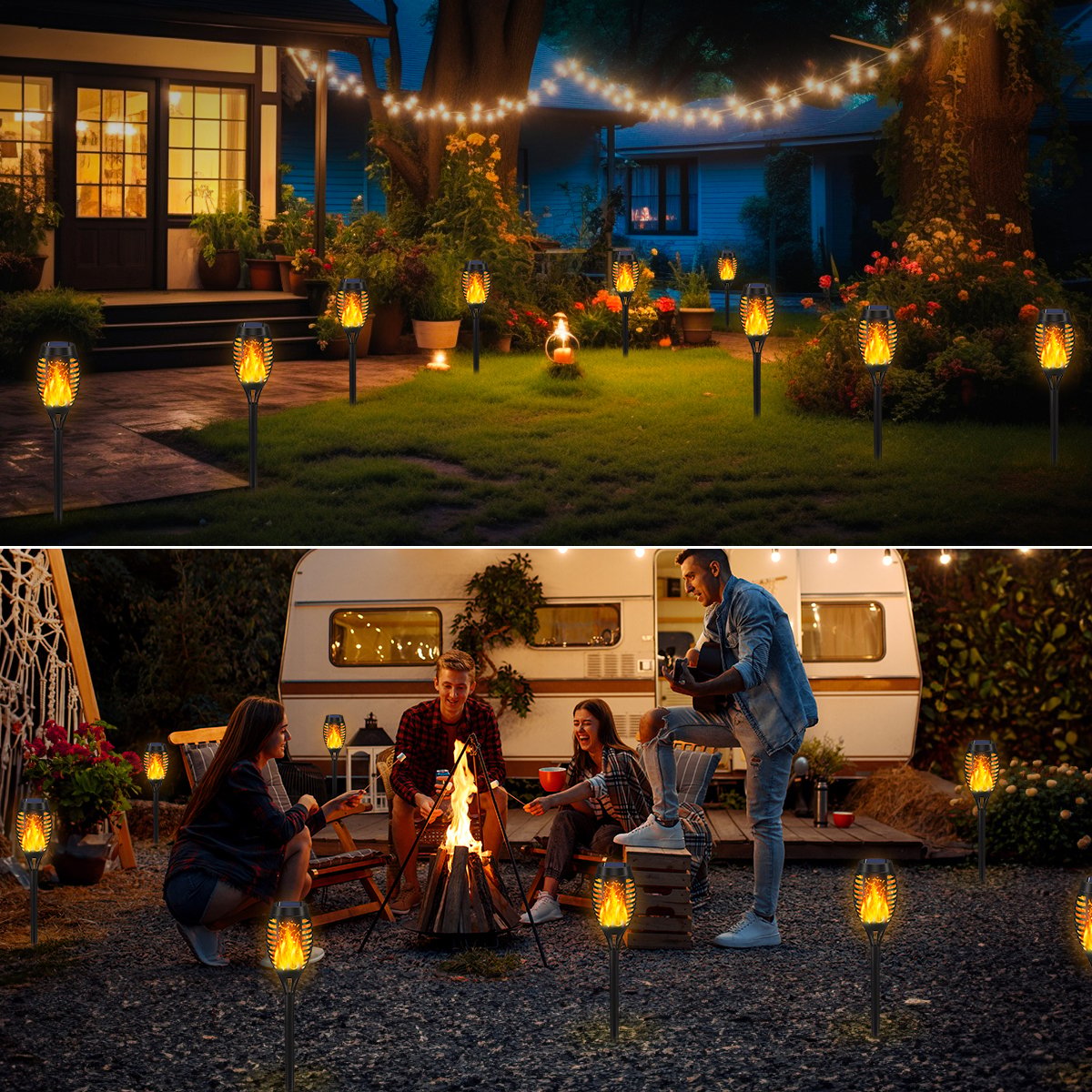 💖 RÉDUCTION EXCEPTIONNELLE -50%-64% ! 🔆 Torches Solaires de Jardin – Allumage Automatique au Crépuscule – IP65 & Sans Fil pour Ambiance Magique 🌿