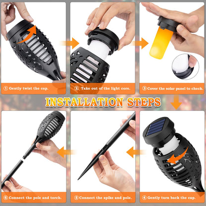 💖 RÉDUCTION EXCEPTIONNELLE -50%-64% ! 🔆 Torches Solaires de Jardin – Allumage Automatique au Crépuscule – IP65 & Sans Fil pour Ambiance Magique 🌿
