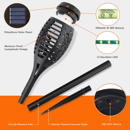 💖 RÉDUCTION EXCEPTIONNELLE -50%-64% ! 🔆 Torches Solaires de Jardin – Allumage Automatique au Crépuscule – IP65 & Sans Fil pour Ambiance Magique 🌿