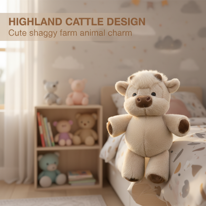 🧸 60% DE RÉDUCTION 🐮 Peluche vache Highland – Toute douce, taille parfaite pour câlins – Idéale pour déco chambre ou petit cadeau réconfortant – douce et moelleuse ✨🏠
